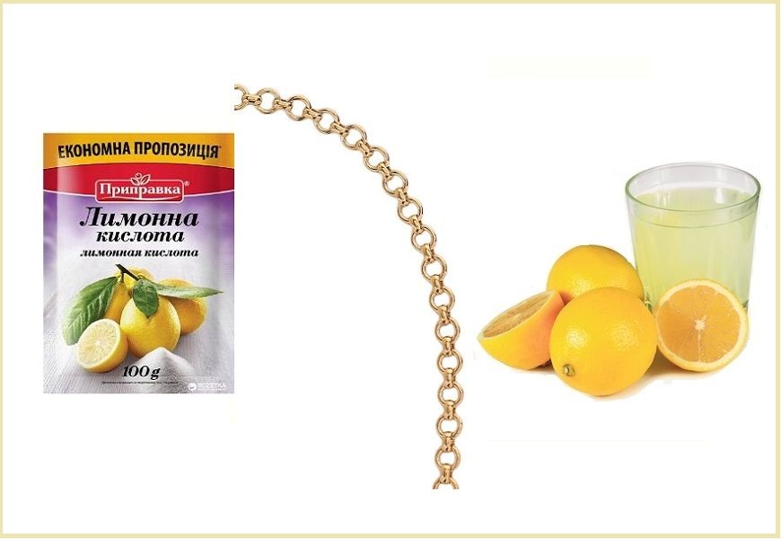 Lemon juice or acid to clean the chain