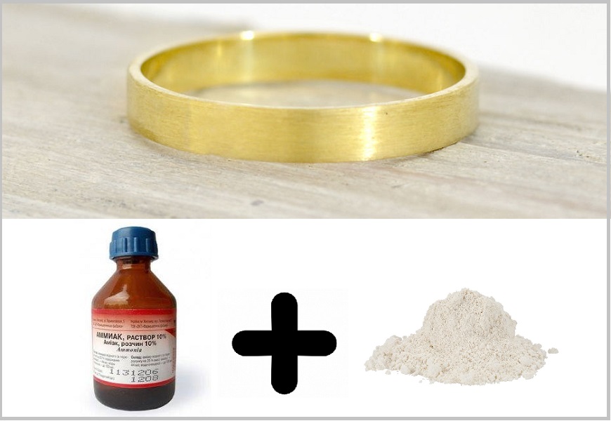 Frosted gold: chalk and ammonia for cleaning