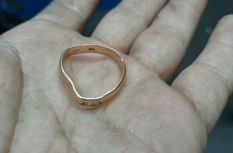 Deformed gold ring