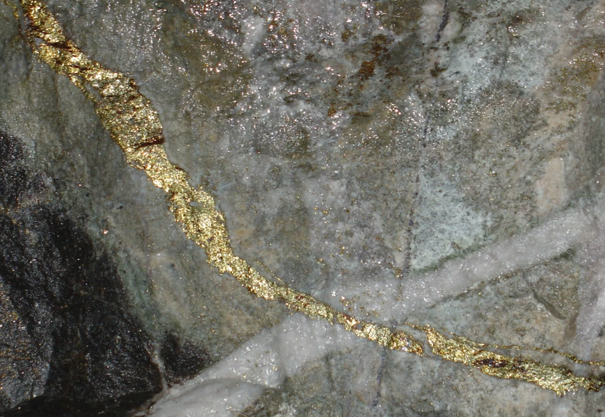 Gold veins in geology