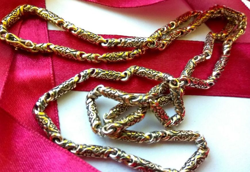 Silver chain with gilding