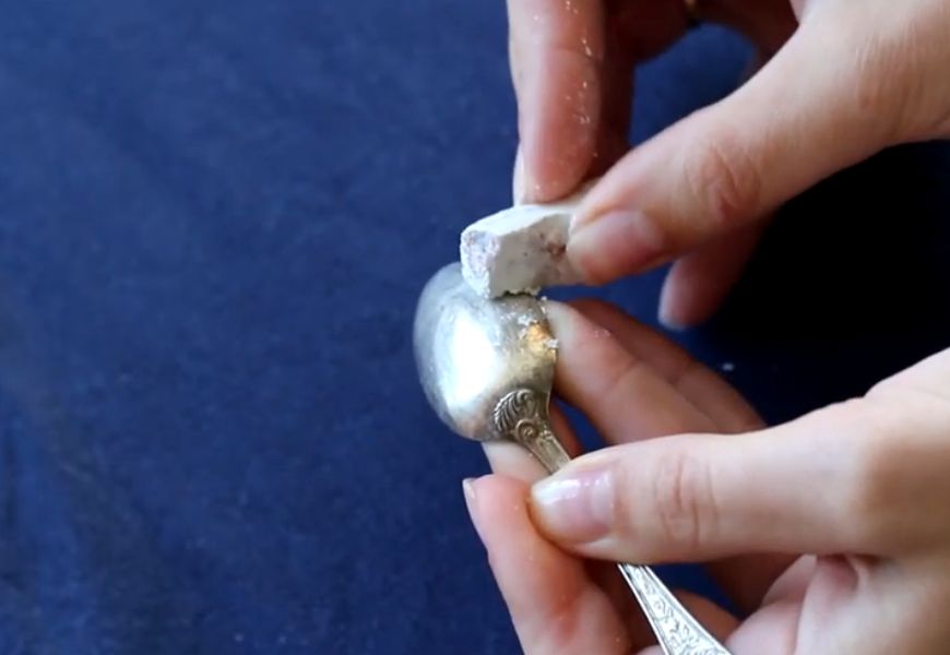 Checking silver with chalk