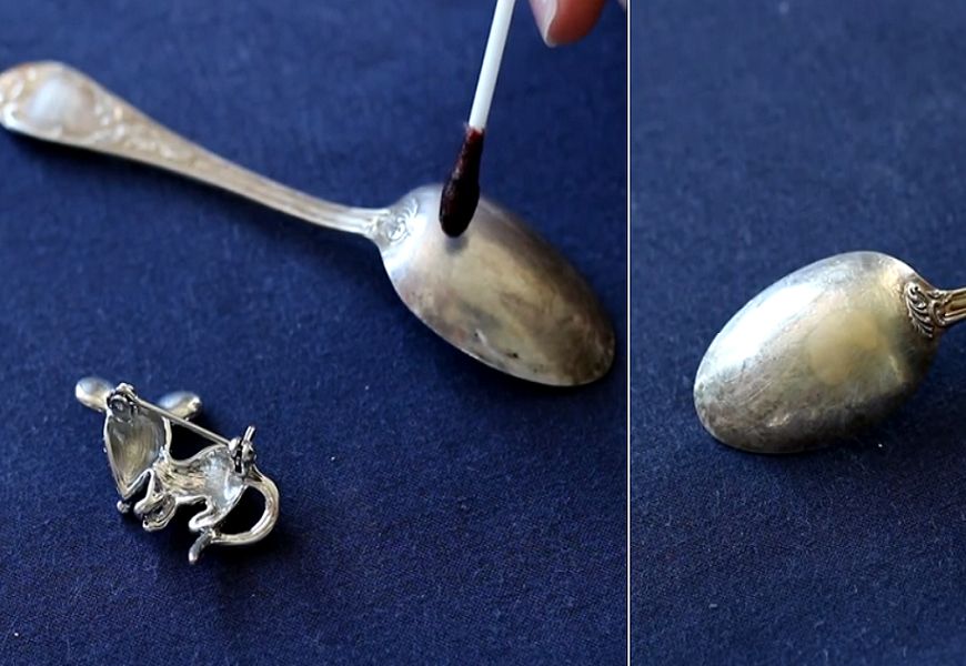 How to test silver with iodine. Before and after photos