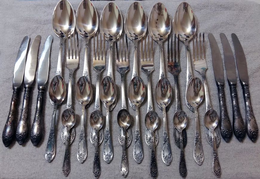 Spoons and forks made of melchior